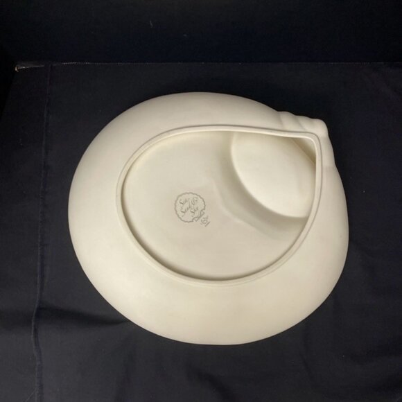 Lenox Sea Sand and Sky Chip & Dip Platter Ivory w/ Platinum Trim - Picture 5 of 6